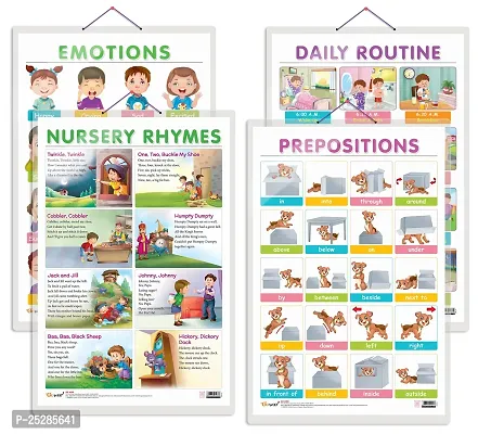 Stylish Set Of 4 Emotions Daily Routine Nursery Rhymes And Prepositions-thumb0