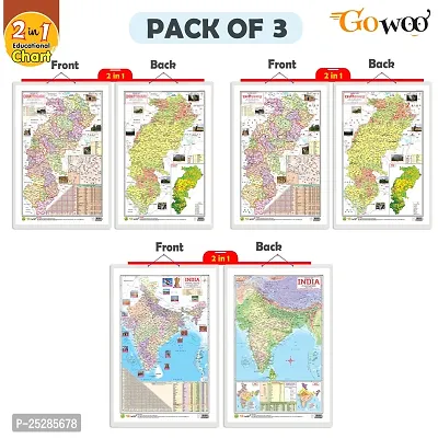 Stylish 2 In 1 Chattisgarh Map In English Hindi India Map In English Set Of 3