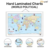 Stylish Set Of 2 Indian Road Guide Political And World Political Map Educational Chart-thumb2