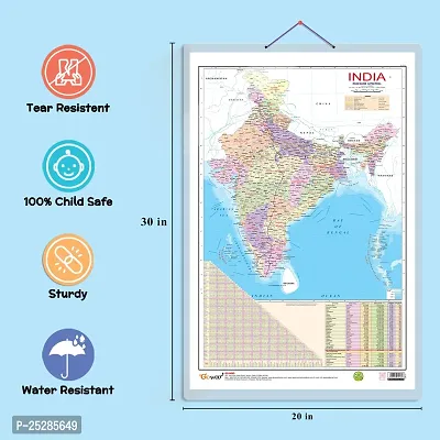 Stylish Set Of 2 Indian Road Guide Political And World Political Map Educational Chart-thumb4