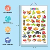 Fruits Early Learning Educational Chart for Kids | 20X30 inch |Non-Tearable and Waterproof | Double Sided Laminated | Perfect for Homeschooling, Kindergarten and Nursery Students-thumb1
