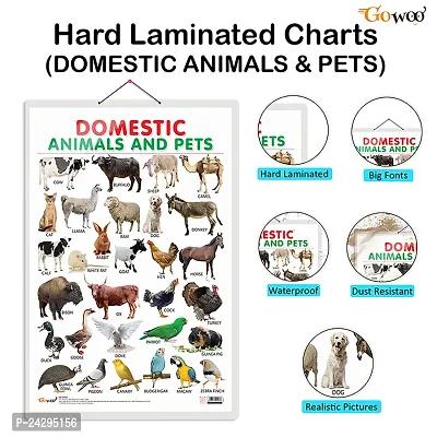 Domestic Animals and Pets Early Learning Educational Chart for Kids | 20X30 inch |Non-Tearable and Waterproof | Double Sided Laminated |-thumb4