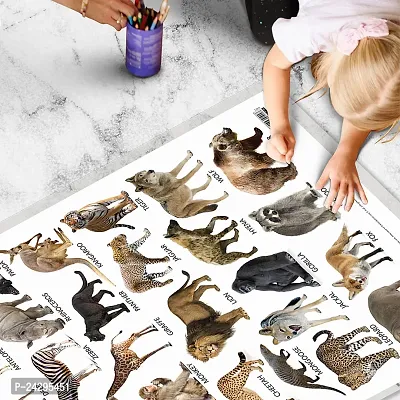 Wild Animals Early Learning Educational Chart for Kids | 20X30 inch |Non-Tearable and Waterproof | Double Sided Laminated | Perfect for Homeschooling.-thumb5