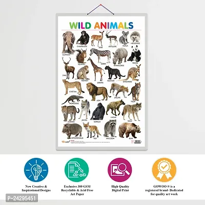 Wild Animals Early Learning Educational Chart for Kids | 20X30 inch |Non-Tearable and Waterproof | Double Sided Laminated | Perfect for Homeschooling.-thumb3