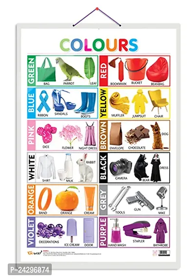 Colours Early Learning Educational Chart for Kids | 20X30 inch |Non-Tearable and Waterproof | Double Sided Laminated | Perfect for Homeschooling.