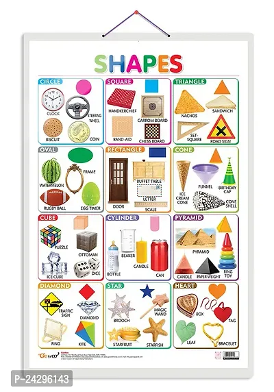 Shapes Early Learning Educational Chart for Kids | 20X30 inch |Non-Tearable and Waterproof | Double Sided Laminated | Perfect for Homeschooling.