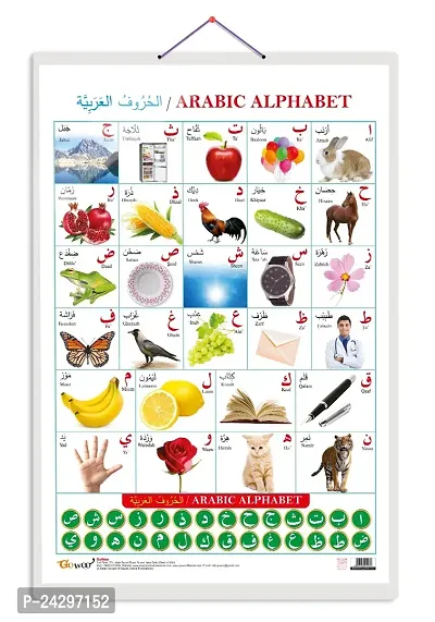 Arabic Alphabetensp;(Arabic) Early Learning Educational Chart for Kids | 20X30 inch |Non-Tearable and Waterproof | Double Sided Laminated | Perfect for Homeschooling, Kindergarten and Nursery Students.