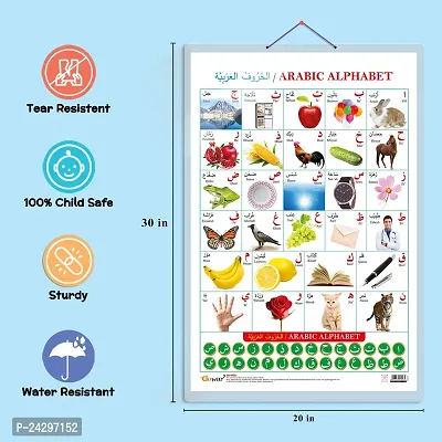 Arabic Alphabetensp;(Arabic) Early Learning Educational Chart for Kids | 20X30 inch |Non-Tearable and Waterproof | Double Sided Laminated | Perfect for Homeschooling, Kindergarten and Nursery Students.-thumb5