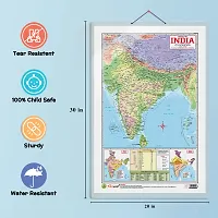 2 IN 1 INDIA POLITICAL AND PHYSICAL MAP IN ENGLISH Educational Charts | 20X30 inch |Non-Tearable and Waterproof | Double Sided Laminated |Useful For Preparation Of SSC, UPSC, RRB, IES.-thumb4