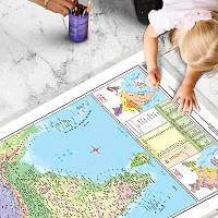 2 IN 1 INDIA POLITICAL AND PHYSICAL MAP IN HINDI Educational Charts | 20X30 inch |Non-Tearable and Waterproof | Double Sided Laminated |Useful For Preparation Of SSC, UPSC, RRB, IES.-thumb1