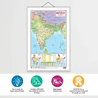 2 IN 1 INDIA POLITICAL AND PHYSICAL MAP IN HINDI Educational Charts | 20X30 inch |Non-Tearable and Waterproof | Double Sided Laminated |Useful For Preparation Of SSC, UPSC, RRB, IES.-thumb2