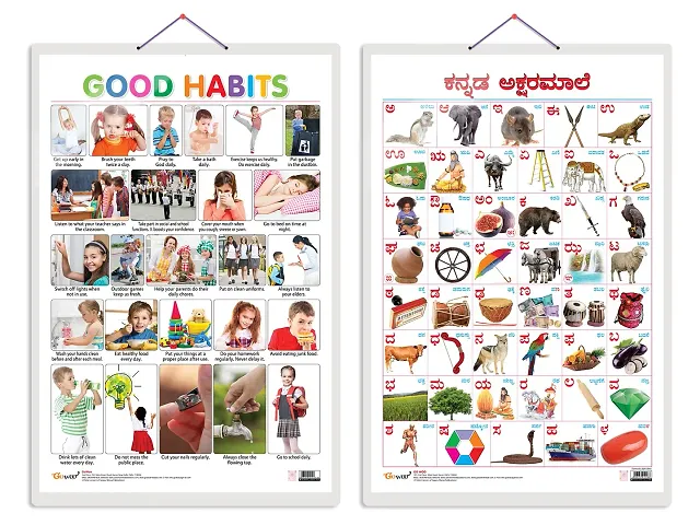 Early Learning Educational Chart for Kids Pack of 2