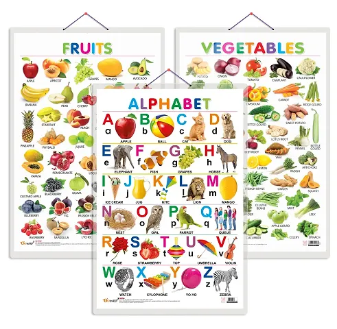 Early Learning Educational Chart for Kids Pack of 3