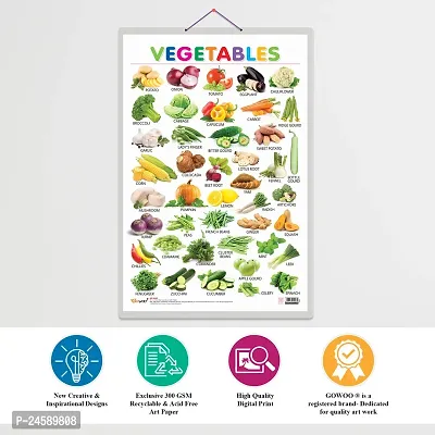Set of 3 Alphabet, Fruits and Vegetables Early Learning Educational Charts for Kids | 20X30 inch |Non-Tearable and Waterproof | Double Sided Laminated | Perfect for Homeschooling-thumb4