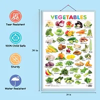 Set of 3 Alphabet, Fruits and Vegetables Early Learning Educational Charts for Kids | 20X30 inch |Non-Tearable and Waterproof | Double Sided Laminated | Perfect for Homeschooling-thumb4