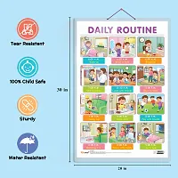 Set of 6 My World of Flags, Life Cycle, TIME, ADDITION, NUMBERS AND FRACTIONS and DAILY ROUTINE Early Learning Educational Charts for Kids | 20X30 inch |Non-Tearable and Waterproof.-thumb3