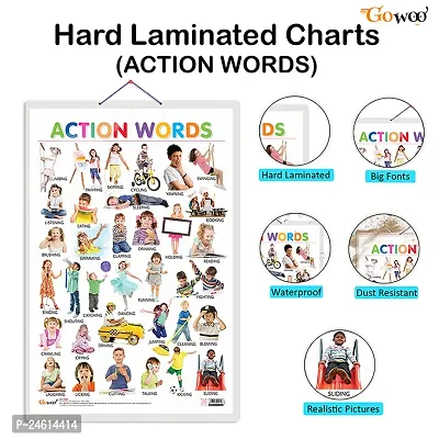 Set of 6 Colours, Shapes, Good Habits, Action Words, TIME and NURSERY RHYMES Early Learning Educational Charts for Kids | 20X30 inch |Non-Tearable and Waterproof,  Double Sided Laminated.-thumb3