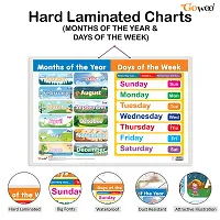 Set of 6 Good Habits, SUBTRACTION, ADDITION, TIME, NUMBERS AND FRACTIONS and MONTHS OF THE YEAR AND DAYS OF THE WEEK Early Learning Educational Charts for Kids | 20X30 inch | Non-Tearable.-thumb1