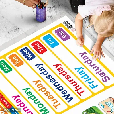 Set of 6 Good Habits, SUBTRACTION, ADDITION, TIME, NUMBERS AND FRACTIONS and MONTHS OF THE YEAR AND DAYS OF THE WEEK Early Learning Educational Charts for Kids | 20X30 inch | Non-Tearable.-thumb5