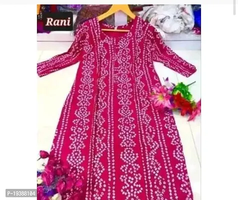 Elegant Viscose Rayon Bandhej Printed Straight Kurta For Women