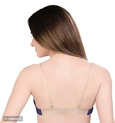 MANSI Bra for Womens/Girls Inner Wear Transparent Strap B Cup Padded Non-Wired Soft Fabric Cotton Solid with Adjustable Straps for Daily Use Comfortable Bra's-thumb3