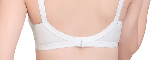 Snappy Everyday Wireless Cotton C Cup Bra for Women Daily Use - Wire-Free Bra, Seamless | Girls Soft Inner Wear | Daily Comfortable Bras Pack of 2 (White)-thumb2