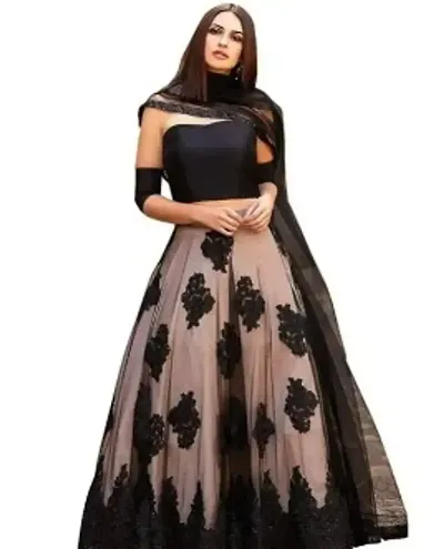 Stylish Satin Semi Stitched Lehenga Choli With Dupatta