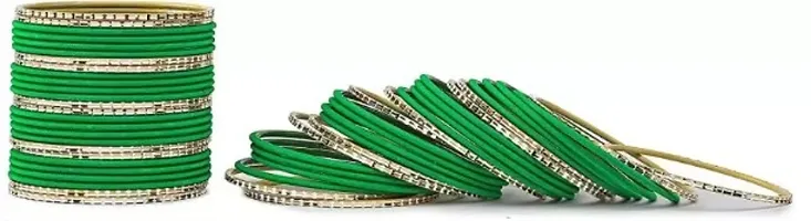 Metal with Cutting Shaped Bangle Set For Women and Girls, (T.Green), Pack Of 52 Bangle Set-thumb2