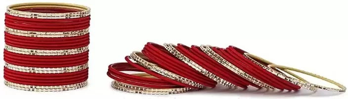Metal with Cutting Shaped Bangle Set For Women and Girls, (Maroon), Pack Of 52 Bangle Set-thumb2