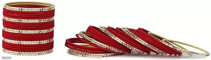 Metal with Cutting Shaped Bangle Set For Women and Girls, (Maroon), Pack Of 52 Bangle Set-thumb3