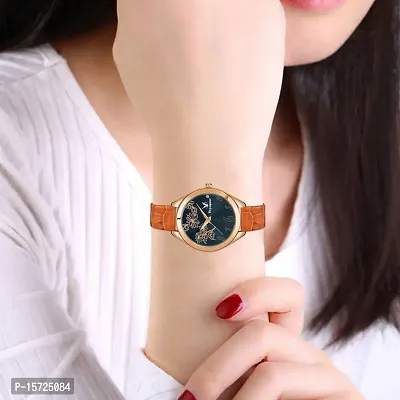 Stylish Navy blue Genuine Leather Analog Watches For Women-thumb5