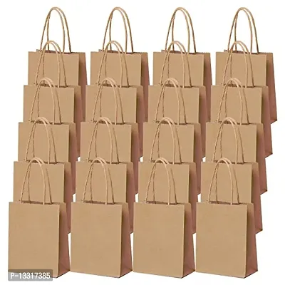30 Pieces Mini Paper Party Bags 4.72 X 2.36 X 5.9 Inches Small Brown Gift Bag Party Kraft Bags With Handle For Birthday Wedding Parties-thumb0