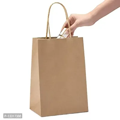 Brown Kraft Paper Bags - Gift Party Bags With Handles - Pack Of 25Pc, 5X3.75X8 Shopping Bags-thumb0