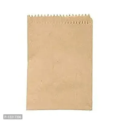 Grace Paper Bags 50 Gsm Food Packing Covers - 12 Cm X 19 Cm, Brown, Pack Of 100-thumb0
