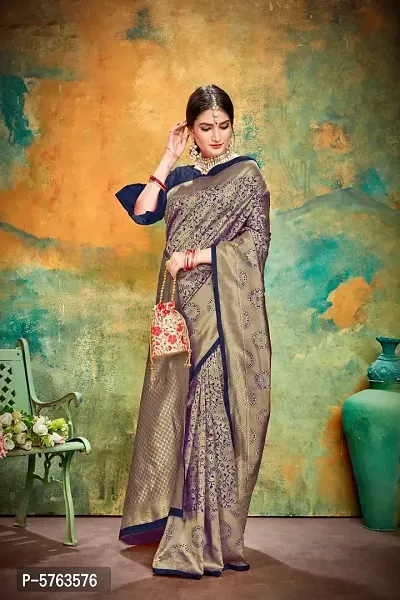 Navy Blue Soft Silk Saree