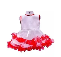 Elite Red Crepe Self Pattern Frocks For Girls-thumb1