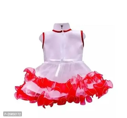 Elite Red Crepe Self Pattern Frocks For Girls-thumb3