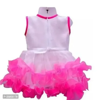 Elite Pink Crepe Self Pattern Frocks For Girls-thumb2