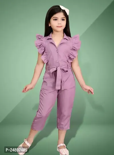 Trendy Girls Cotton Basic Jumpsuits-thumb0