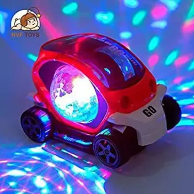Stunt Car 360 Degree Rotating Stunt Car Bump and Go Toy with 4D Lights  Sounds Musical Car Battery Operated Toy for Kids (Pack of 1)