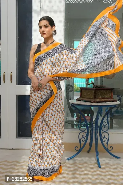 Classic Cotton Printed Saree without Blouse piece-thumb0