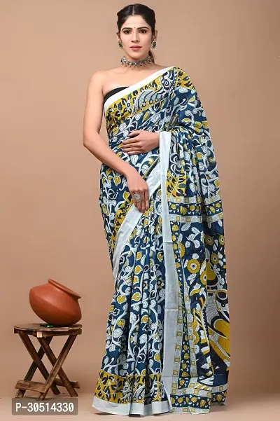 Trendy Cotton Sarees With Blouse Piece-thumb0