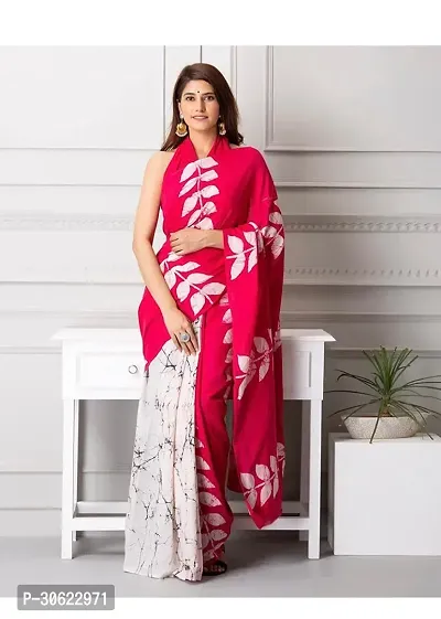 Stylish Cotton Printed Bollywood Sarees With Blouse Piece-thumb0