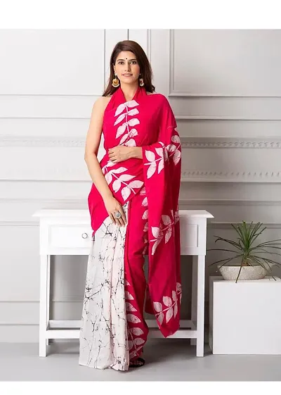 Best Selling Cotton Printed Sarees With Blouse Piece