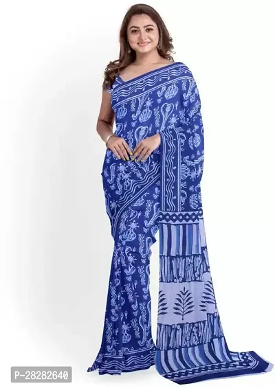 Classic Cotton Printed Saree without Blouse piece-thumb0