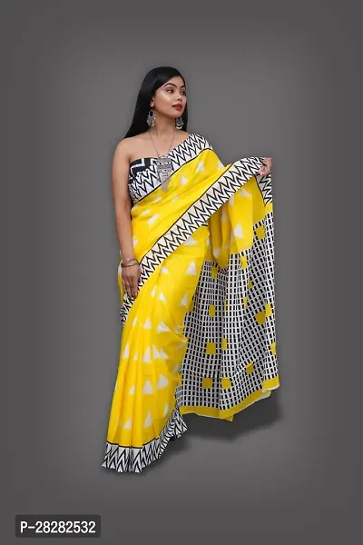 Classic Cotton Printed Saree without Blouse piece-thumb0