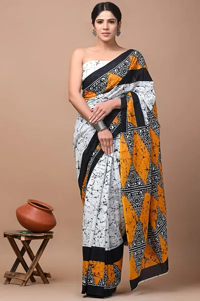 Attractive Cotton Saree with Blouse piece 