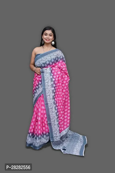 Classic Cotton Printed Saree without Blouse piece-thumb0