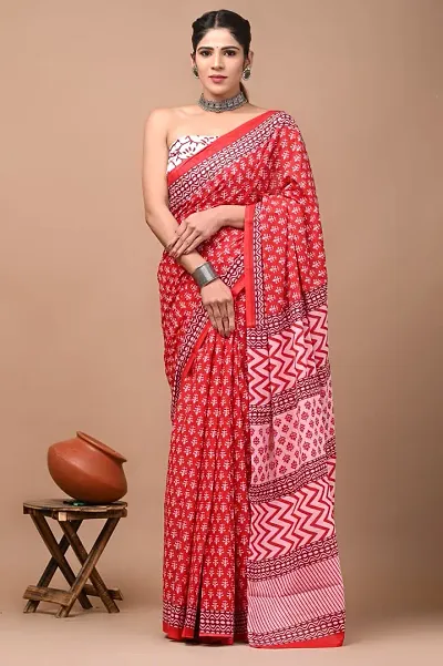 Elegant Cotton Saree with Blouse piece 