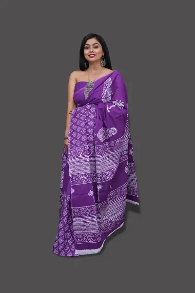 Best Selling Mulmul Cotton Saree with Blouse piece 
